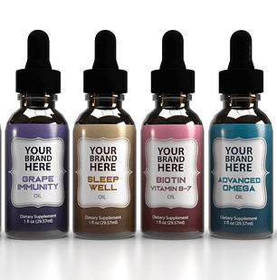 Private label custom liquid supplements with customizable packaging for every brand.